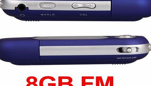 Easy Provider Blue 8GB LCD Mini MP3 WMA Player FM Radio USB Flash Drive