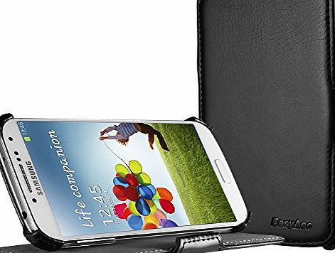 Leather Flip Case for Samsung Galaxy S4 Cover Phone Book Case Protective Cover with Stand for Samsung Galaxy S IV I9500 Black - Premium PU Leather