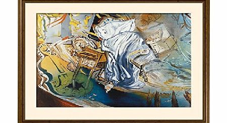 Easyart.com Framed Posters: - Salvador Dali A Bed And Two Night Tables Attack Ferociously And Violently, 1983 Framed Art Print (63 x 84 cm)