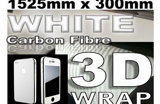 EasyTime UK EasyTime 3D White Textured Carbon Fibre Car Wrap 1520mm x 300mm