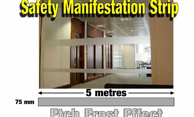 EasyTime UK Etch Effect Safety Stickers / Strip Decals for Safety Manifestation 5 metres x 75mm for Office, Work amp; Home, Manifestation, Demarcation safety Film