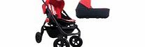 EasyWalker Mini Stroller and Carrycot Red Stripe