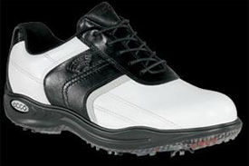 Ecco Sport Saddle Hydromax Golf Shoe White/Silver/Black