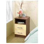 2 drawer Bedside Table, Cream