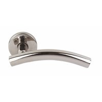 Arched Lever on Rose Polished Stainless Steel