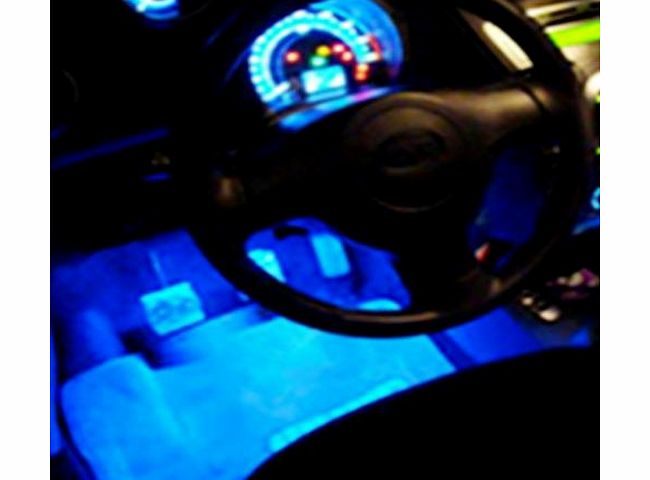 Ecloud Shop 4 x 3 Blue LEDs Glow Neon Decoration Decor Interior light for Car Van