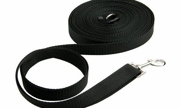Ecloud Shop Black 15m Long Dog Pet Puppy Training Obedience Lead Leash
