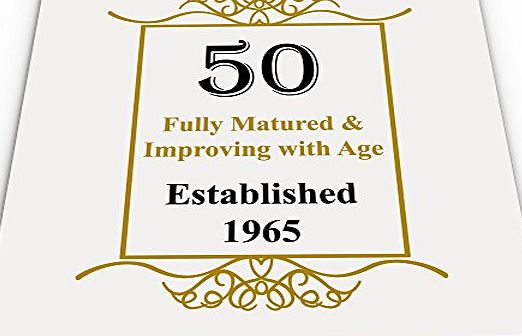 ECOASTERS 50th Birthday Established 1965 Year Novelty Glossy Mug Coaster - Gold