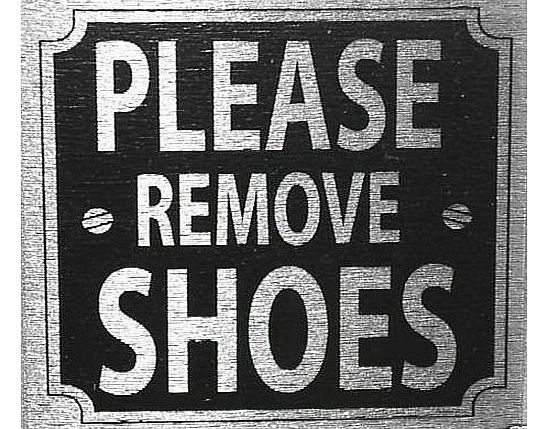 eCobbler 8x8cm Signs For The Office,Shop,Business,Home - Please Remove Shoes