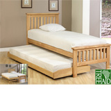 Ecofurn 90cm Orchard Single Solid Wood Guest Bed in Light Oak finish