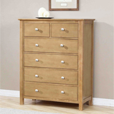 Ecofurn Lynmouth 2 plus 4 Drawer Chest in Solid wood with Light Oak finish