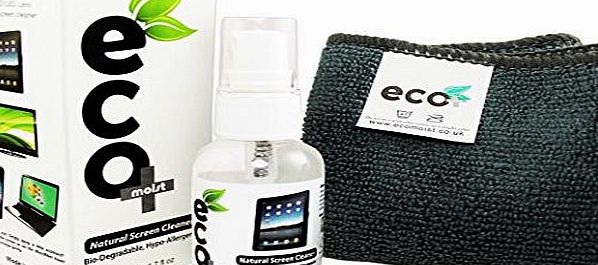 Screen Cleaner KIT + Fine Microfiber Towel - All Natural - MADE IN UK, GREEN PRODUCT, NO AMMONIA AND ALCOHOL, Cleans All Dusts and stains, Best for LED / LCD / Plasma / Laptop, iPhone, iPad, Computers
