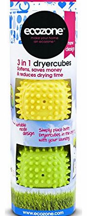 Ecozone Dryer Cubes, Tumble Dryer Balls - new softer material with variable node design. Pack of 2