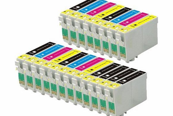 ECS 20 Compatible Printer ink Cartridges (4 Sets of 4   4 Black) For Epson Stylus S22 SX125 SX130 SX420W SX425W SX445W BX305F BX305FW SX230 SX235W SX445W SX435W SX430W SX438W SX440W 8x T1281, 4x T1282, 4x