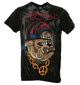 Ed Hardy Black `Rapper Dog` T-Shirt