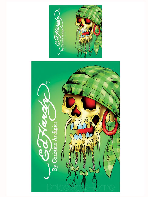 Ed Hardy Duvet Cover and Pillowcase Pirate