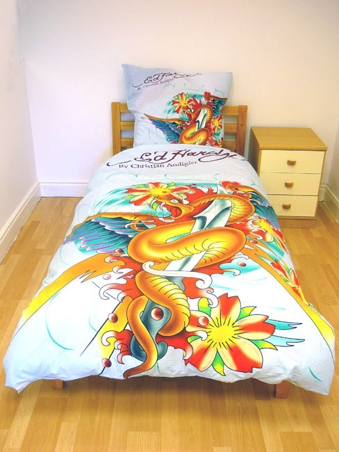 Ed Hardy Duvet Cover and Pillowcase Snake