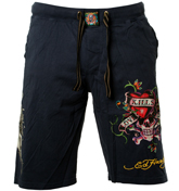 Ed Hardy Navy Loungewear Shorts (Love Kills