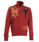 Ed Hardy Red Death Before Dishonor Full Zip Jacket