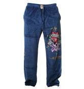 Ed Hardy Royal Blue Velour Loungewear Pants