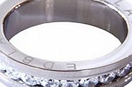 Edblad Ladies Size N (S) Saturnus Clear Steel Ring