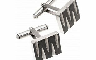 Edblad Mens Dean Titanium and Black Cufflinks