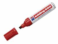 Edding 500 permanent red chisel tip marker pen,
