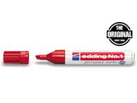No. 1 permanent red chisel tip marker