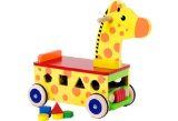 Eddu Toy Wooden Shape Sorter Giraffe Ride On - EdduToys
