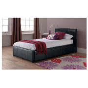 Faux Leather Single Storage Bed, Black &