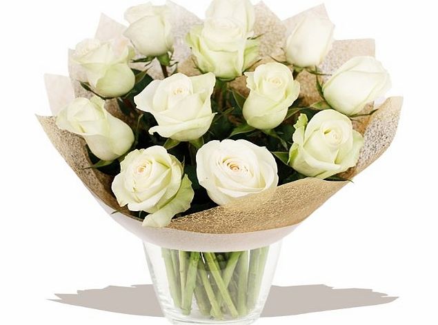 Eden4flowers.co.uk FREE DELIVERY Flowers amp; Bouquets - Dozen Classic White Roses