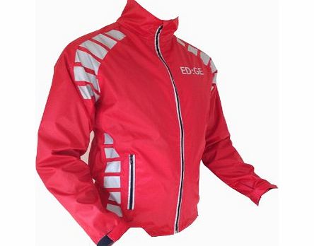 ED:GE High Visibility Waterproof Cycling Jacket Red X-Large