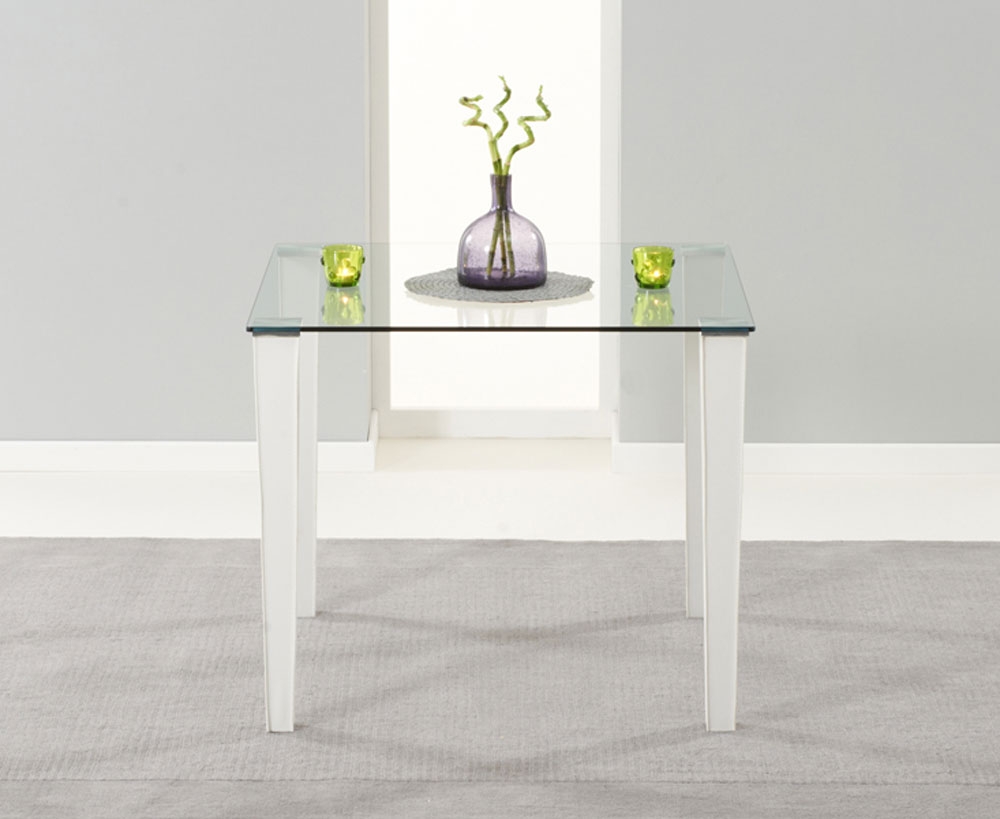 EDINA Clear Glass and PU Leather Dining Table -