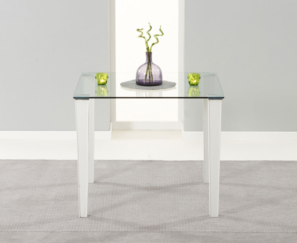 EDINA Clear Glass and PU Leather Dining Table -
