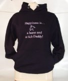 Edward Sinclair Happiness is a horse and a rich daddy navy size S(10) womens hoodie