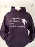 Edward Sinclair womens hoodie navy M(12) Happiness is a horse and a rich husand