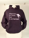 Edward Sinclair womens hoodie navy size S(10) Happiness is a horse and a rich husand