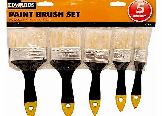 Edwards Quality Paint Brush Set ~ 5 Piece Set