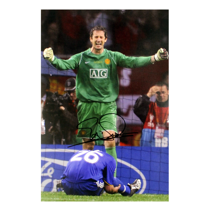 Van Der Sar Signed Manchester United Photo: Champions League Winner