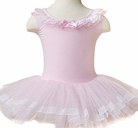 EFE Girls Childrens Dance Costumes Ballet Leotards Tutu Girls Dresses Skirts 3-8 Years (Pink, 3-4 Years)