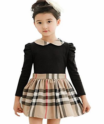 EFE Kids Girls Tartan Long Sleeve Cotton School Dress Skirt Party Clothes 4-5 Years