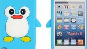 eFuture TM) Baby Blue 3D Cute Penguin Soft Rubber Silicone Case Cover for Apple/iPod/Touch5 5th  eFutures nice Keyring