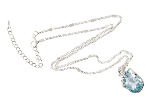 eFuture TM) Sea Blue Elements Crystal Teardrop Pendant Love Heart Necklace  eFutures nice Keyring