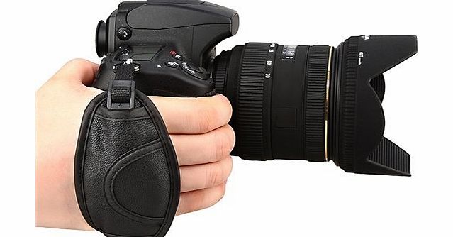 TM) Universal Professional Adjustable Durable Soft Mini Hand Grip Strap for Digital SLR Camera(Black) +eFutures nice Keyring