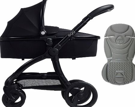 egg Pram Black/Gotham Black With Steel Grey Seat
