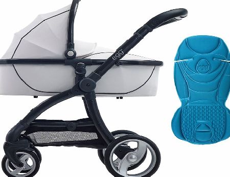 egg Pram Gunmetal/Arctic White With Kingfisher