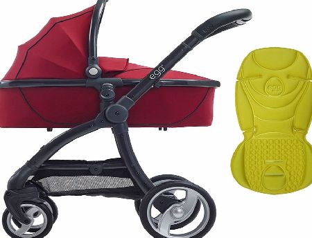 egg Pram Gunmetal/Berry Red With Citrus Lemon