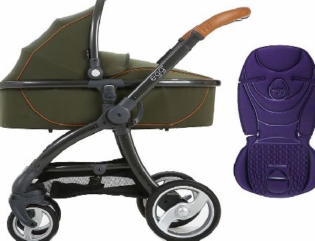 egg Pram Gunmetal/Forest Green With Deep Purple