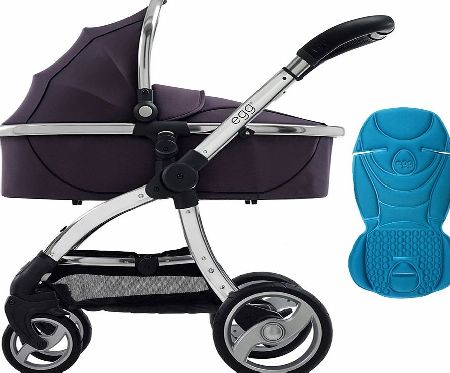 egg Pram Mirror/Storm Grey With Kingfisher Blue