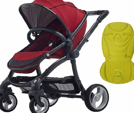 egg Stroller Gunmetal/Berry Red With Citrus